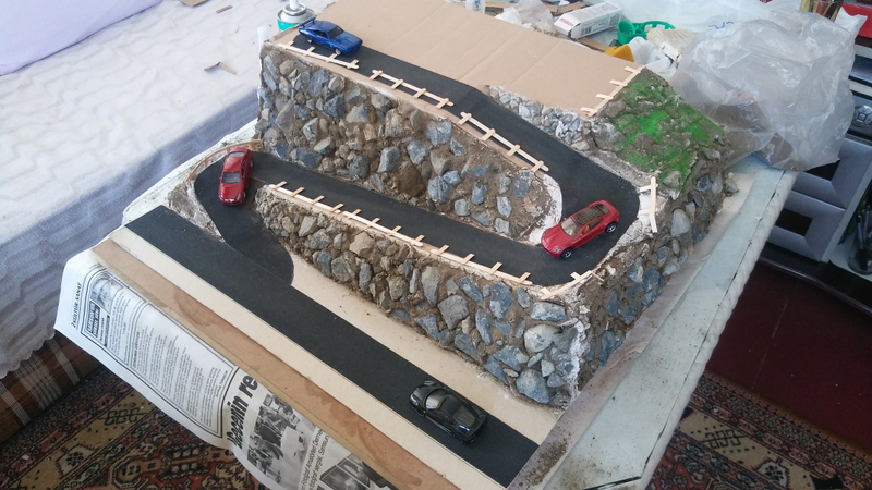 Illustration for article titled My Handmade Diorama For 1:64 Cars